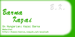 barna kazai business card